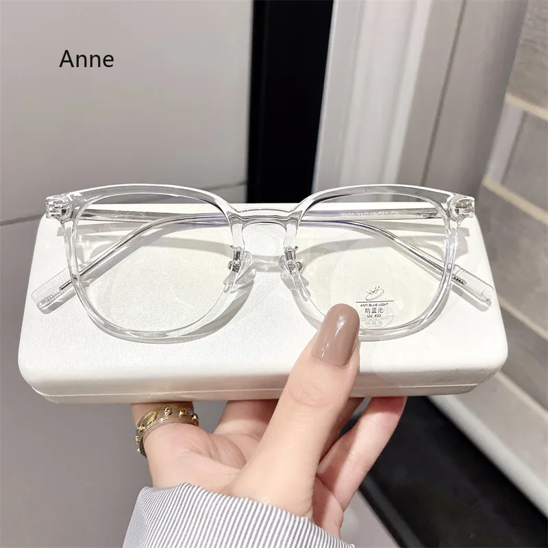 Retro TR90 Metal Square Myopia Glasses Women Frame Rivets Decoration Anti Blue Light Men Optical Frame Computer Glasses óculos