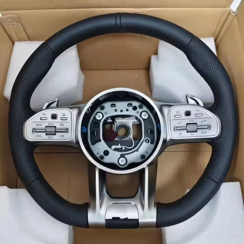 Car Steering Wheel Leather For Mercedes Benz AMG GLE 63 W204 C250 W206 W210 W213 W218 Steering Wheel Car Accessories
