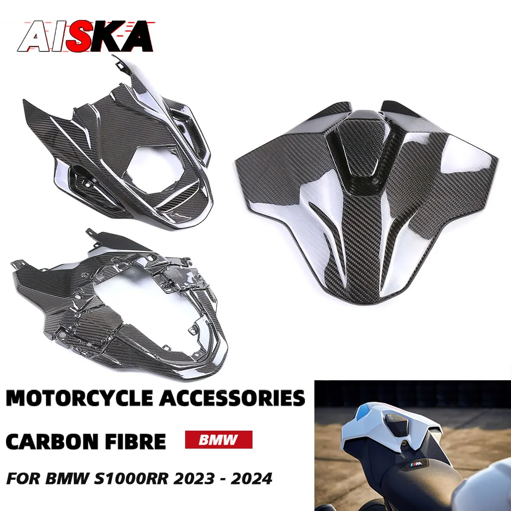 For BMW S1000RR 2021 2022 2023 2024 Real Carbon Fiber Motorcycle Accessories Tail Rear Passenger Seat Cover Under Tail Fairings