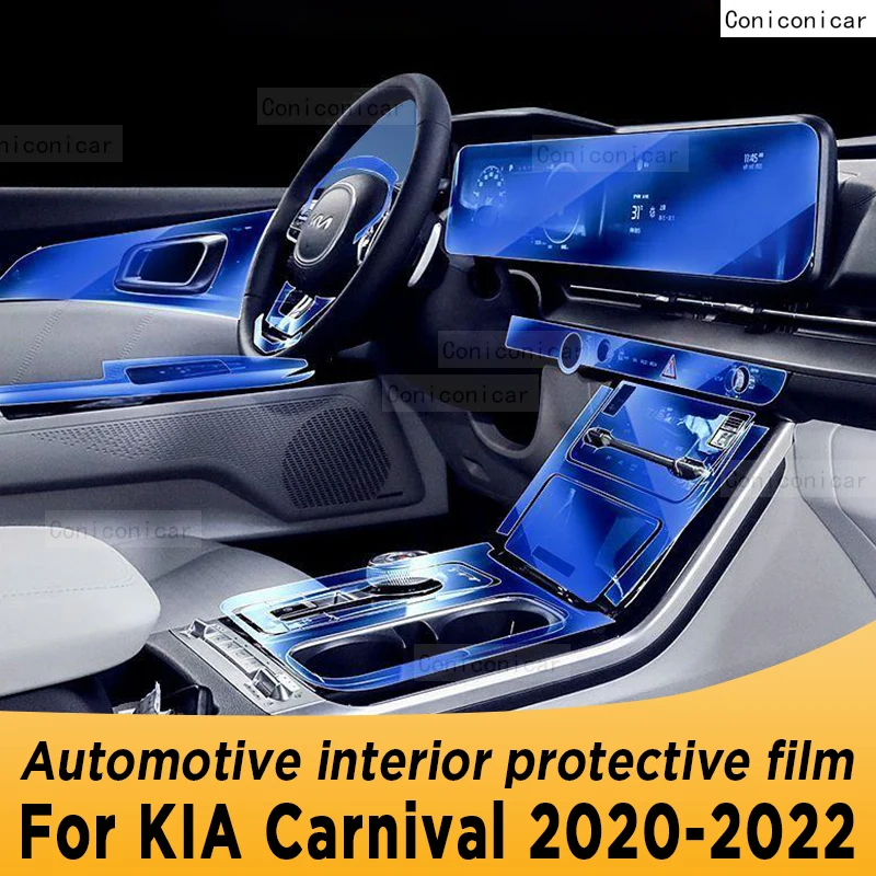 

For KIA Carnival 2020-2022 Car Interior Center Console Transparent TPU Protective Anti-scratch Repair Film Refit Accessories