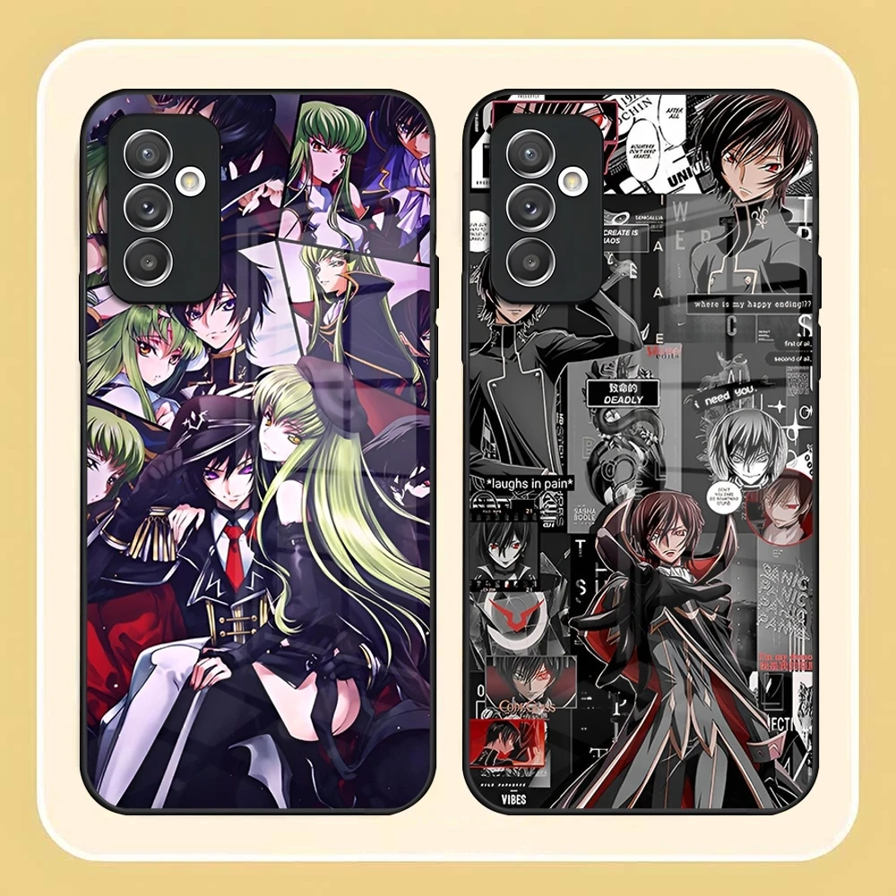 Code Geass Phone Case For Samsung S24 Ultra S23 S22 S20 Fe S21 Plus A54 A34 A24 A53 A13 A16 Glass Back Cover