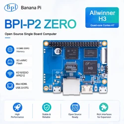 Banana Pi BPI-P2 Zero Allwinner H3 Quad-core Cortex-A7 512M DDR3 8G eMMC Support PoE Run OS Android Linux Single Board Computer
