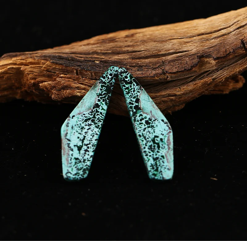 B&F African Turquoise  Earring Beads for Jewelry Making, Handmade Natural stones beads, Stones for jewelry Making Supplies