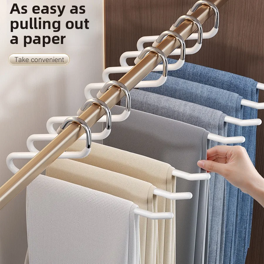 

Невидимая вешалка для брюк Goose PE для домашнего использования, многофункциональное устройство для хранения одежды, органайзер для глажки и одежды