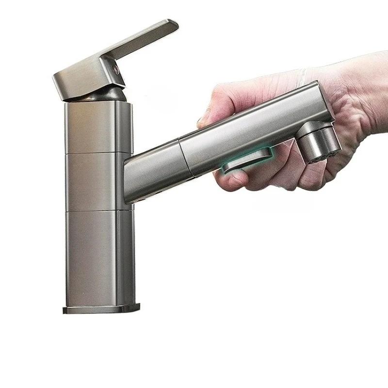 

Pull-out faucet hot and cold bathroom cabinet toilet washbasin hand basin basin all copper faucet household
