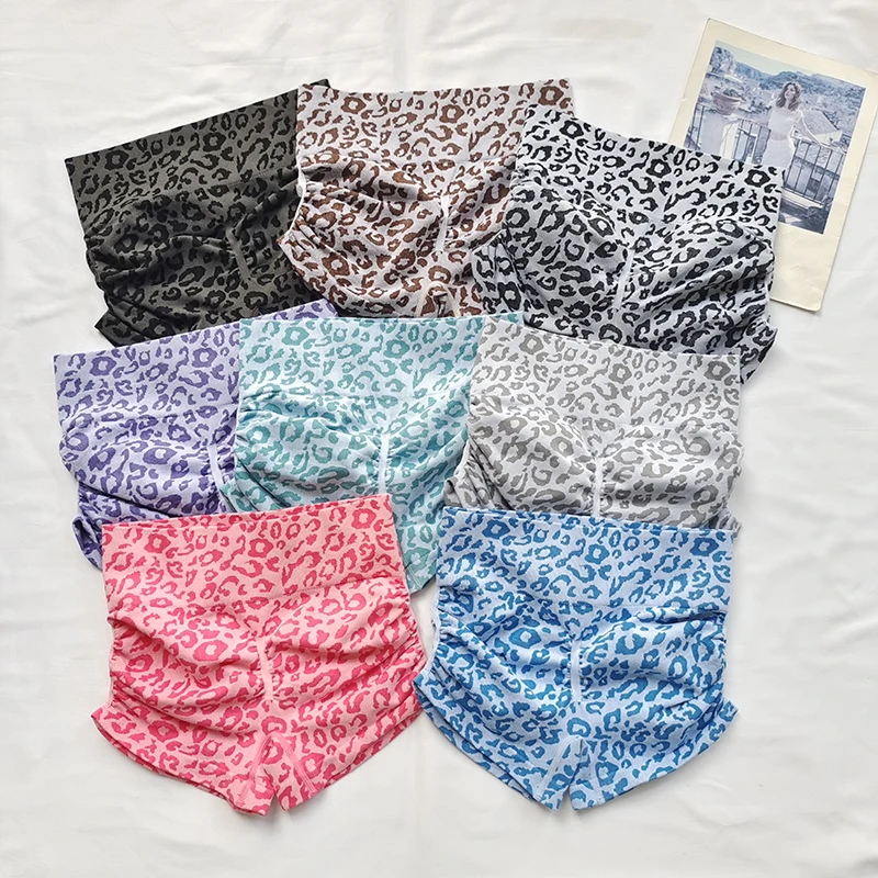 

High Waist Sl Yoga Pants Leopard Print Fitn Training Qui Dry Women's ort orts Breathable Tummy Control Butt Li...