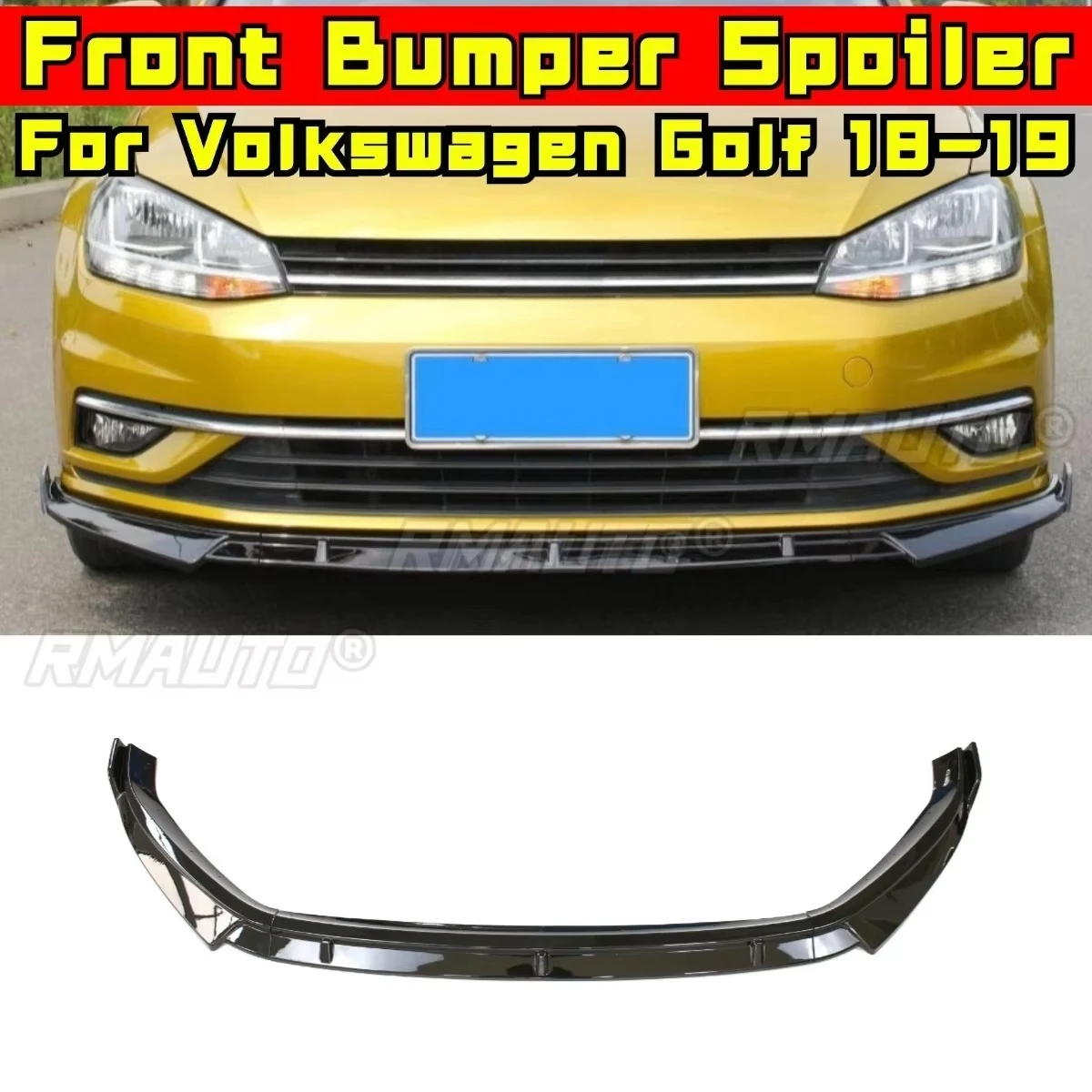 

Для Volkswagen Golf 7.5 Gen 18-19 автомобильный передний бампер, разделитель для губ, диффузор, комплект кузова, глянцевая черная защита бампера, модификация, часть