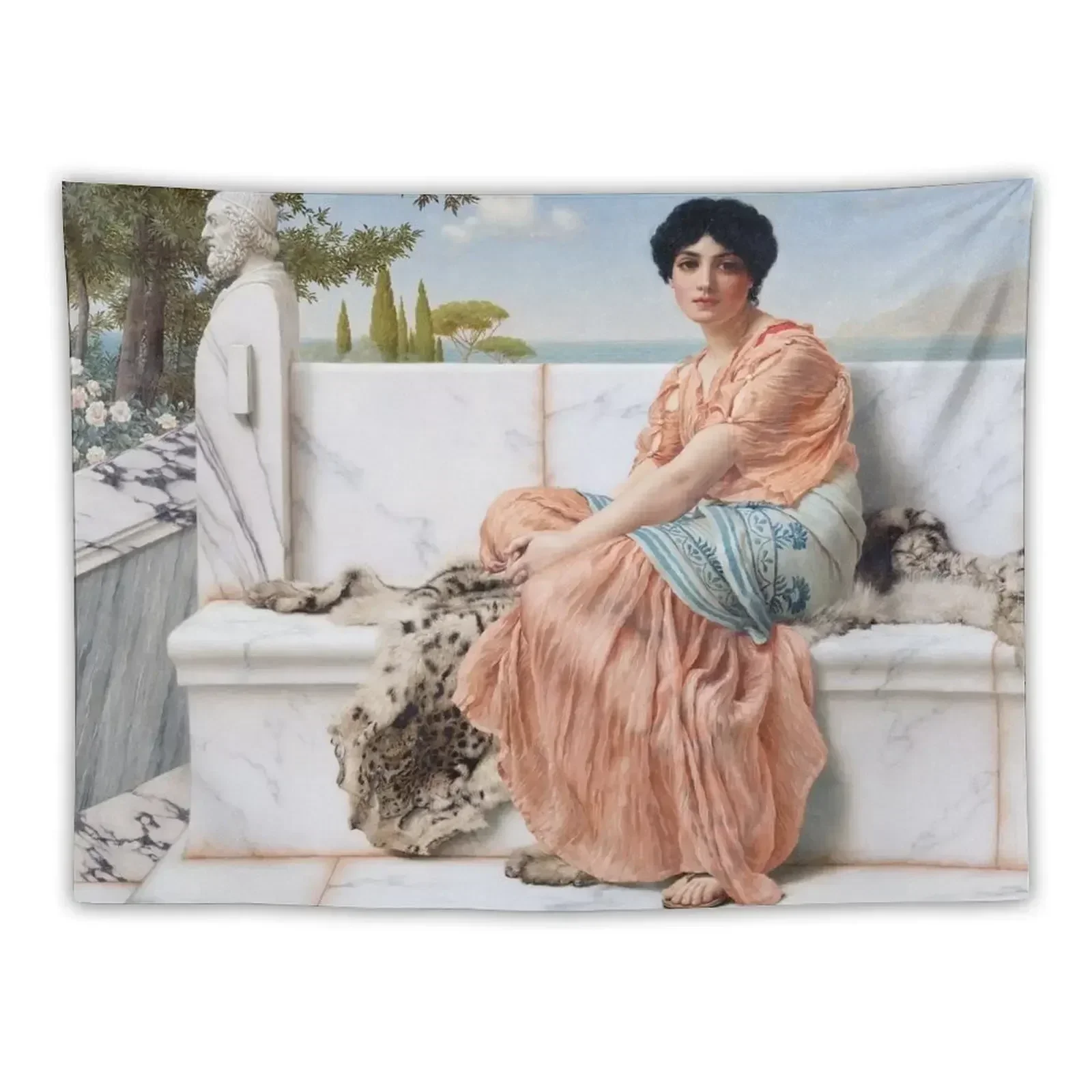 In the Days of Sappho -John William Godward - 1904 Tapestry Custom For Bedroom Bed Room Decoration Tapestry