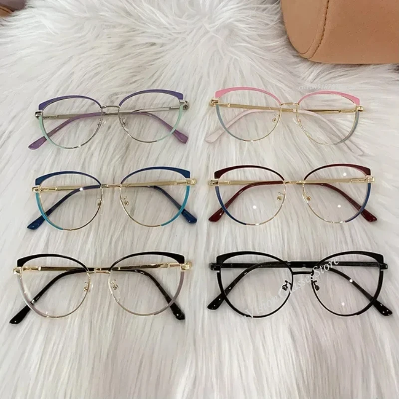 أزياء خمر مكافحة الضوء الأزرق النظارات اللونية النساء القط العين مثلث اللون تغيير النظارات الشمسية نظارات حماية العين