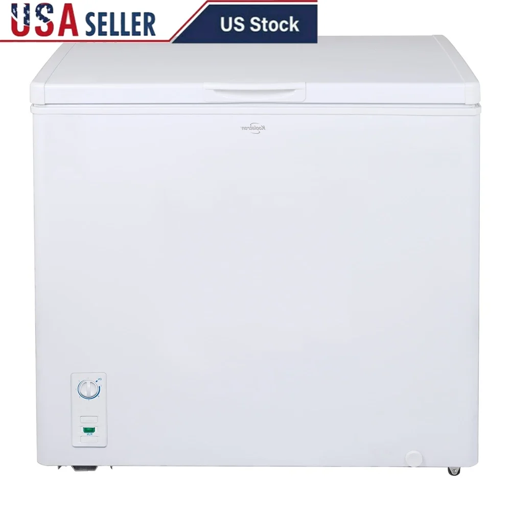 Large Chest Freezer 6.9 cu ft 195L Manual Defrost Storage Basket Space Saving Design Easy Access Defrost Drain Energy Efficient