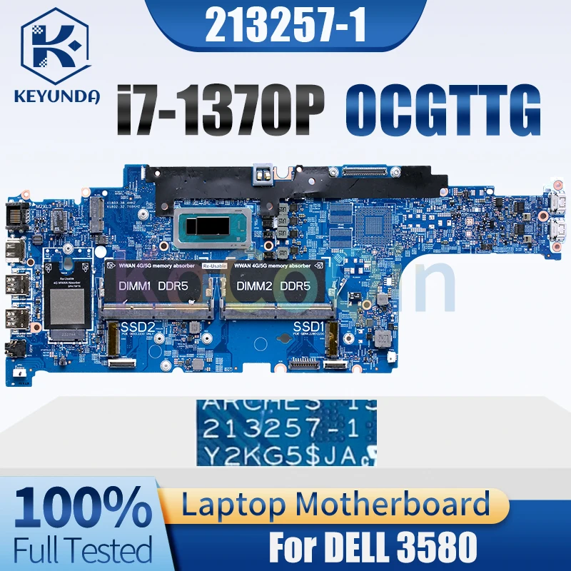 213257-1 For DELL 3580 Laptop Motherboard 0CGTTG SRMJ6 i7-1370P Notebook Mainboard Full Test