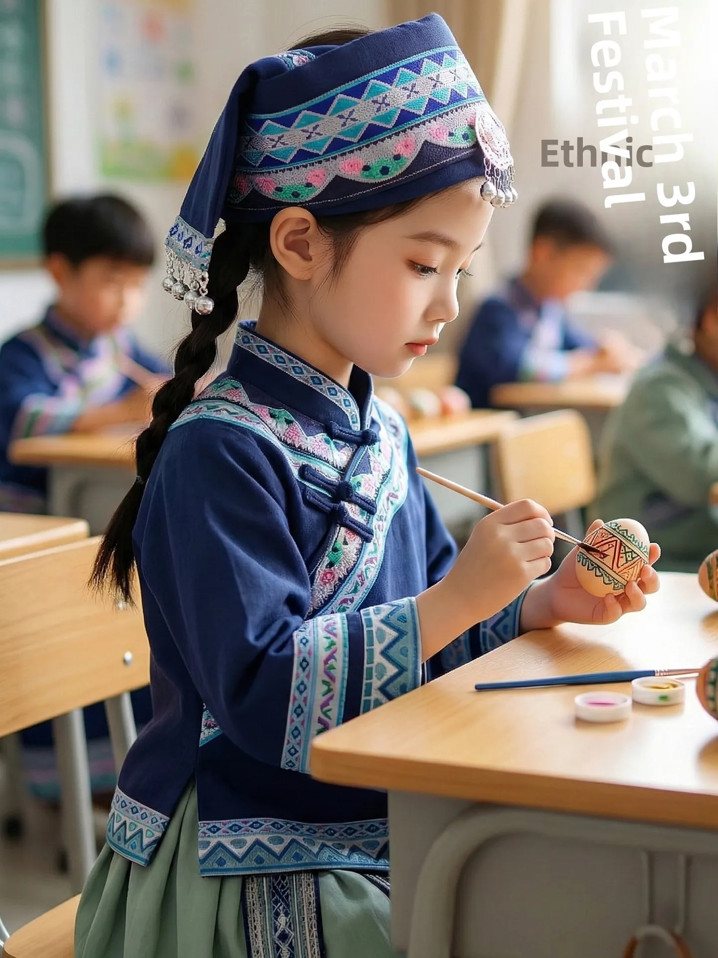

New Ethnic Minori Children's Clothing Guangxi San Yue San Girl Boy Girl Minori Costume Zhuang Ethnic up Children's ...