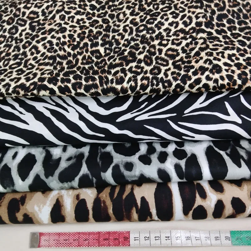 Sexy Leopard Zebra Stripe Printed Cotton Spandex Fabric Stretch Fabric Elastic Fabric For DIY Sewing Cloth Dress Home Decor