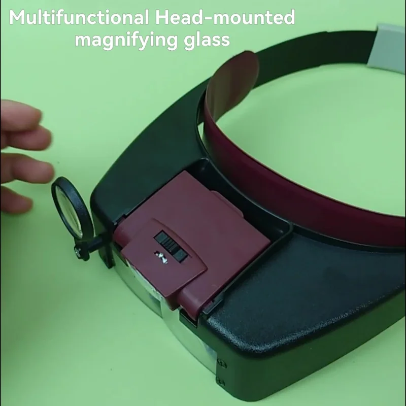 81007‑A LED Head‑mounted Magnifying Glasses, Hands‑free Magnifier For Maintenance Repair, Reading And Newspaper Viewing