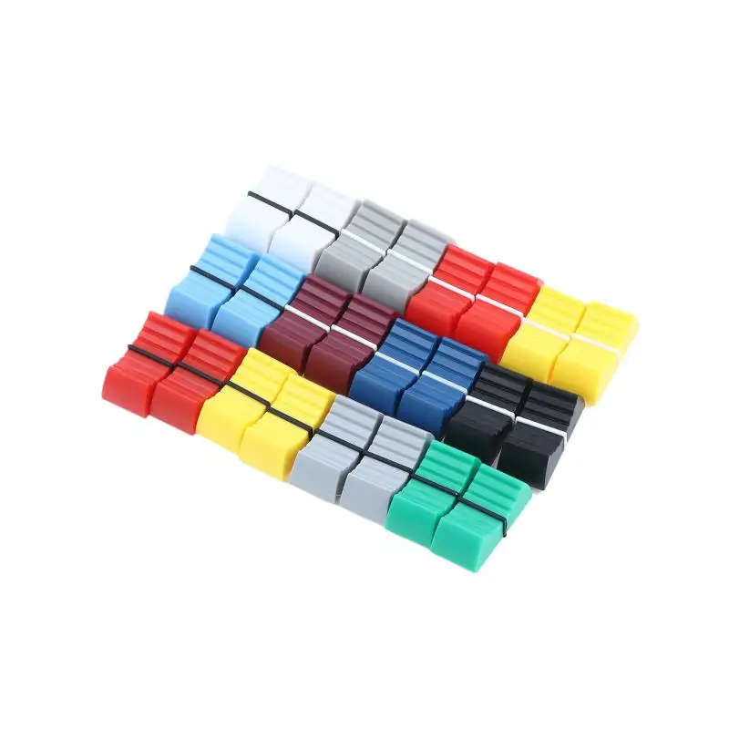 10 Stück 1X8 2X4MM Mixer Elektronische Tastatur Schiebepotentiometer Kunststoffkappe Fader-Kappe Knopf Druckknopf Buchse Druckkappe – Detail 5