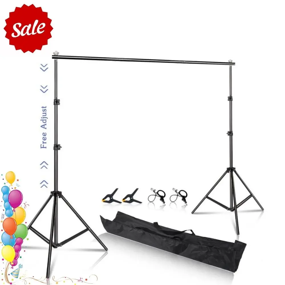 SH 2.6x3M/8.5x10ft Photo Frame Studio Backdrop Background Stand, Adjustable Telescopic Background Support System with Carry Bag