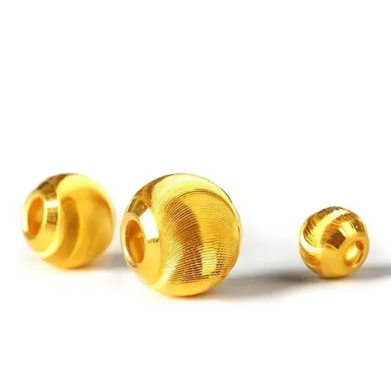 DIY Multi functional Boutique Jewelry Real 18K Gold Cat Eye Beads Au750 Colored Gold Jewelry DIY 2002