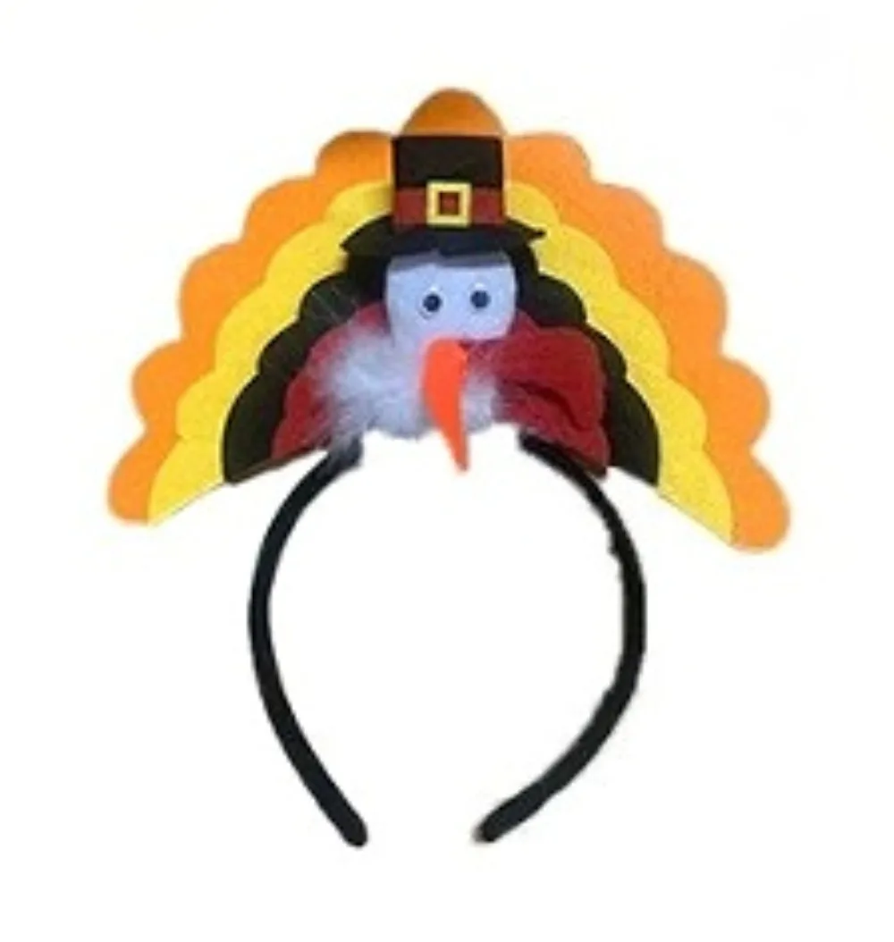 PESENAR Thanksgiving themed party outfit set (including turkey headband, decorative glasses, chiffon skirt, etc.)