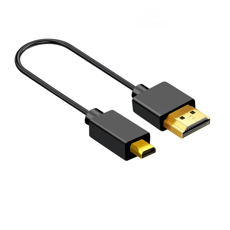 Mini Micro to HDMI-compatible V2.0 4K HD Flexible Cable HDMI2.0 4K Ultra Thin Soft Short Cable 0.2m For Tablet PC TV Camera HDTV