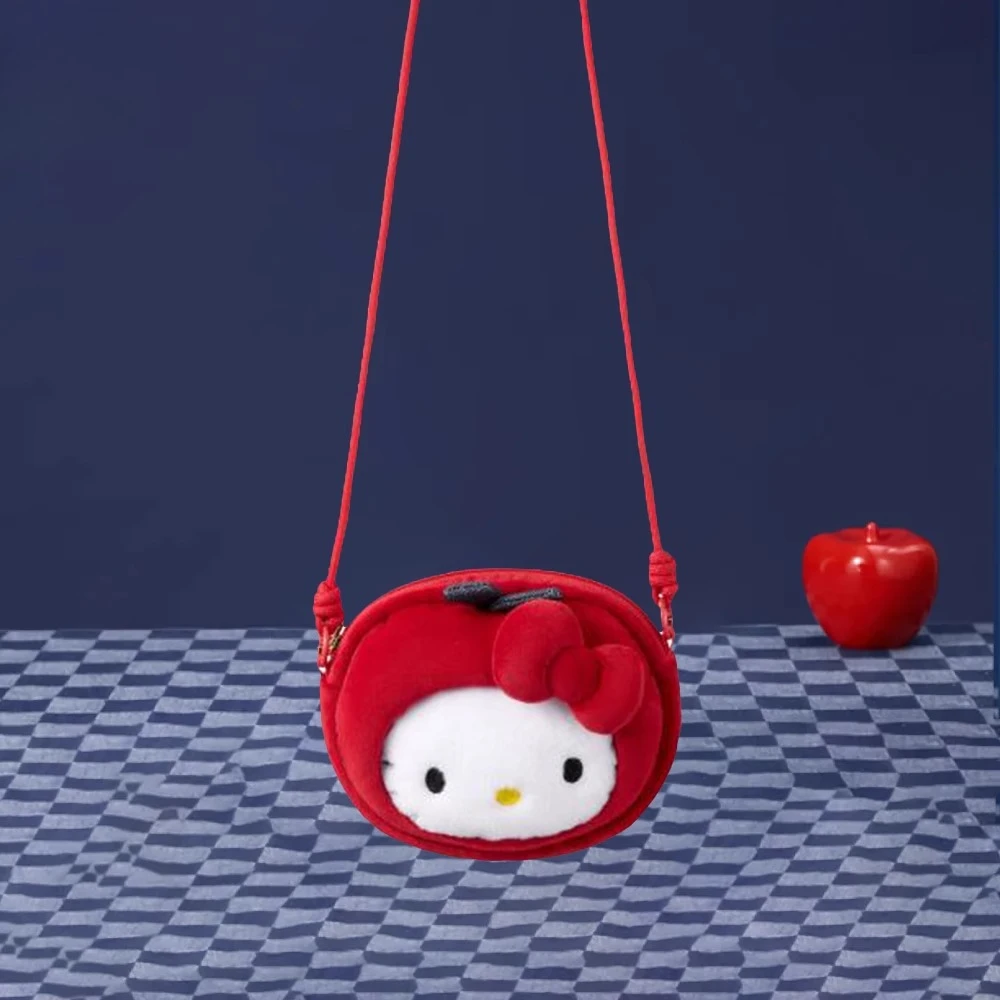 

Классическая сумка через плечо Hello Kitty Apple, милый кошелек из искусственной кожи для женщин, модные подарочные аксессуары