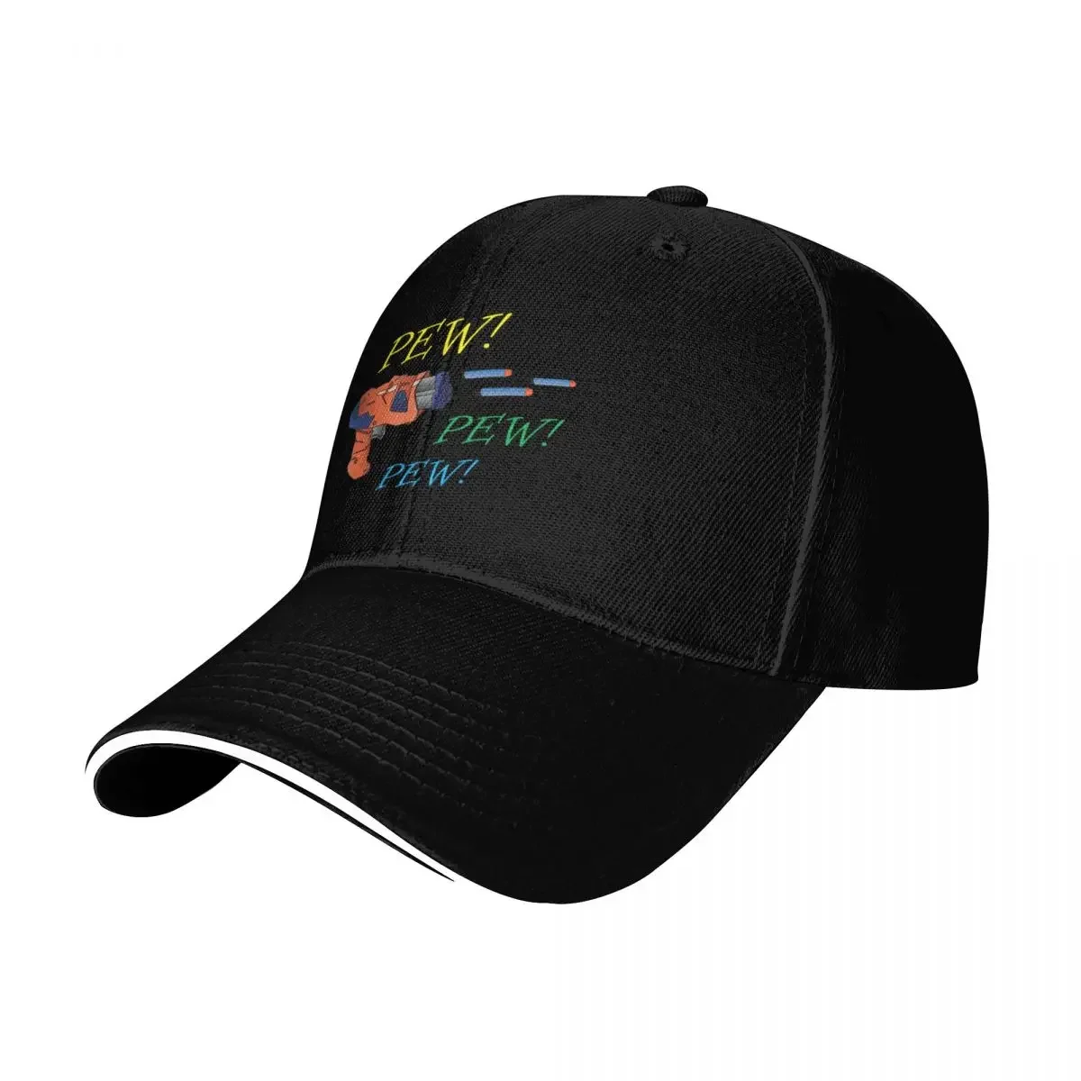 

Pew Pew Pew - Coloured Nerf Battle Gun Baseball Cap Bobble Hat Snap Back Hat birthday Sun Hats For Women Men's