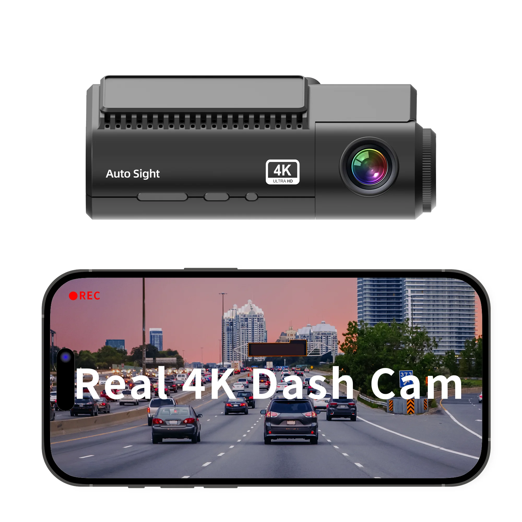 4K Dual Channel Starvis 2 Dash Cam Front Rear Blackbox Car Recorder Dural Auto Sight Vehicle DVR Dual Lens Angle Black Color