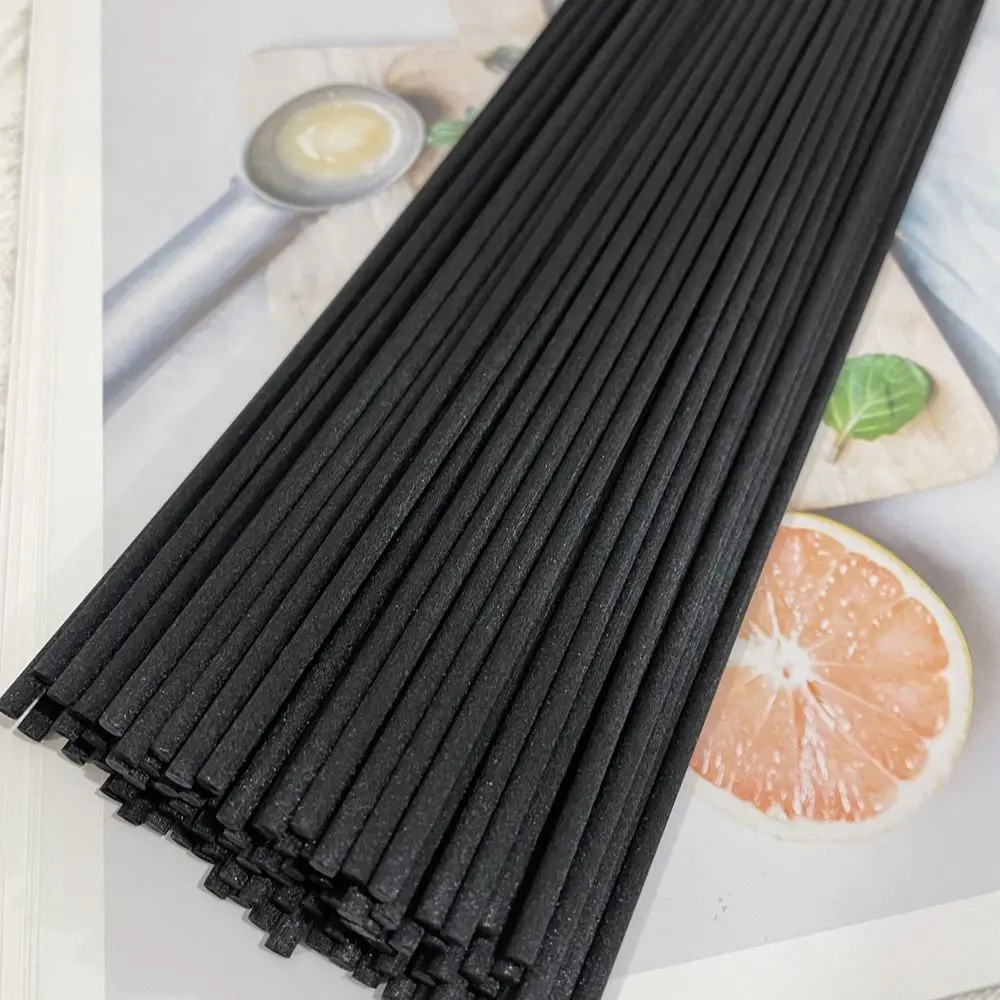 100PCS L19/22/24/25/30/40cm Black Fiber Rattan Sticks Essential oil Reed Diffuser Sticks 3mm for Home Decoration Air freshener