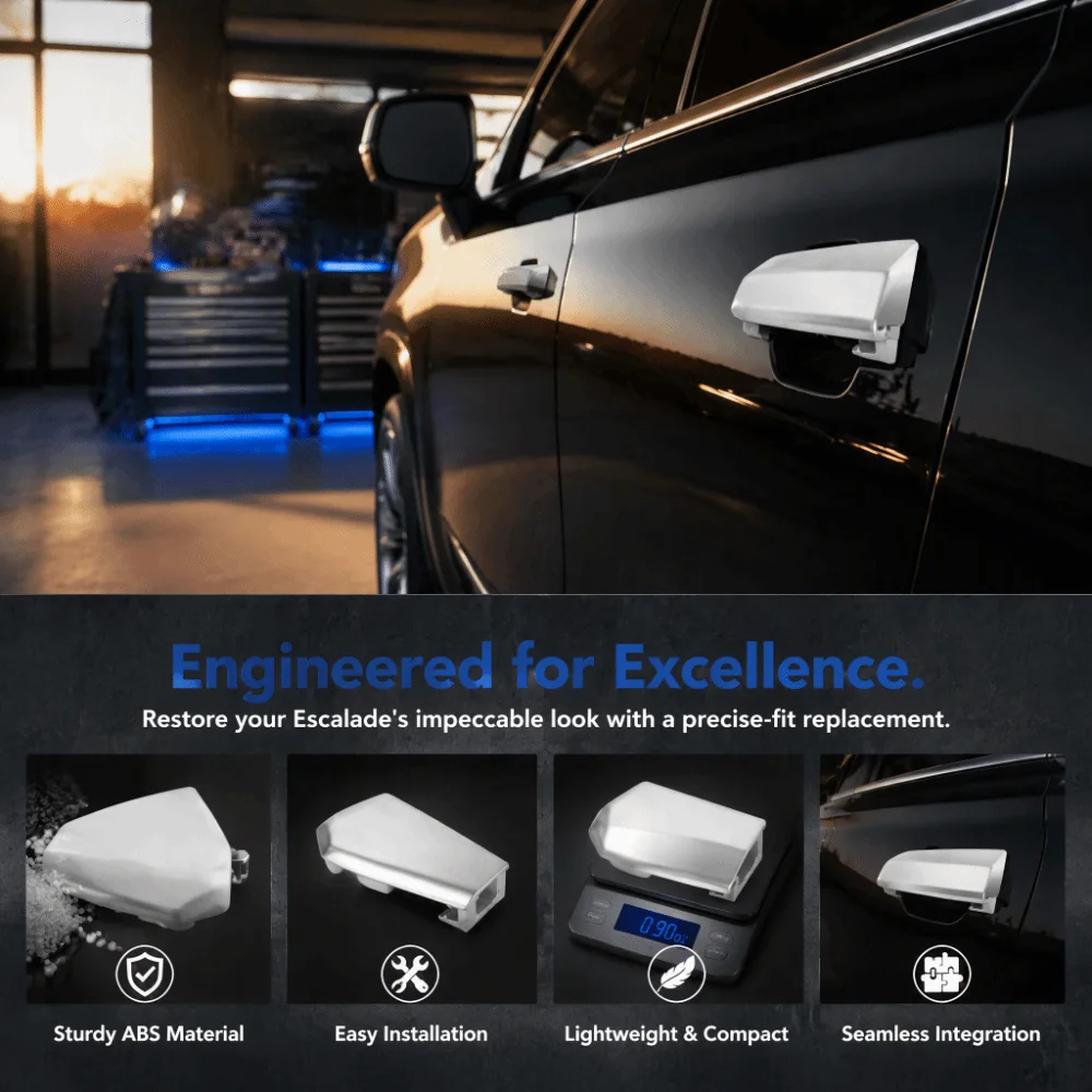 ABS Door Lock Cylinder Cover Silver 13596115 Exterior Lock Trim Cover for Cadillac Escalade/ EscaladeESV 2015 - 2018