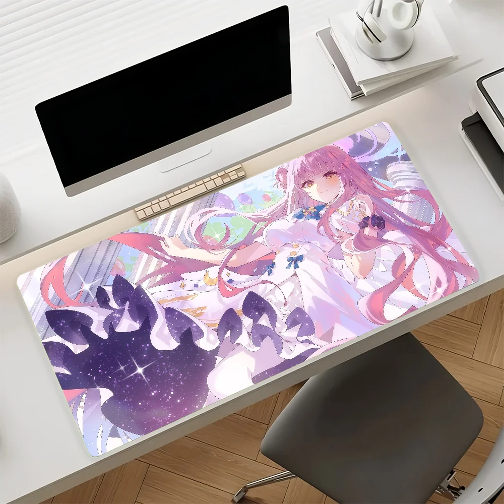 Anime Misono Mika Mouse Pad Large Non-Slip Gaming Desk Mat Laptop Keyboard Tray Office PC Rubber Blue Archive HD Print Black