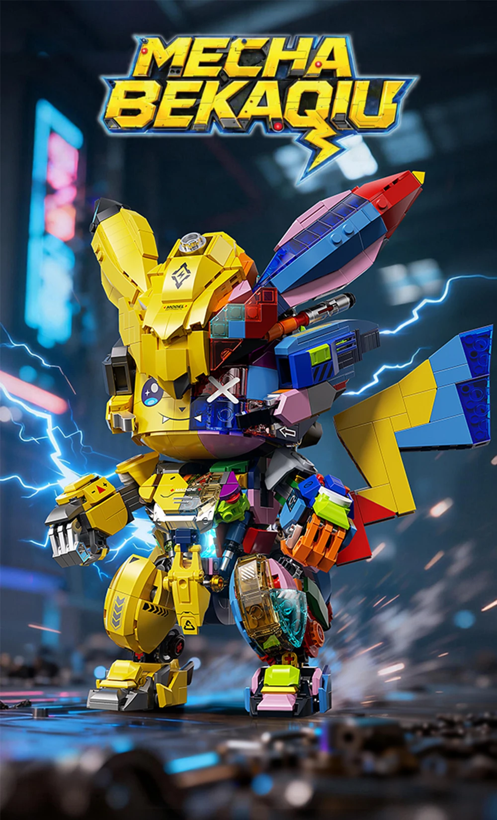 KAVOWORLD DIY Semi Mecha Anime Building Bricks Kit 1505PCS Glow Bricks Desk Decor Collectible Display Model for Building Fans