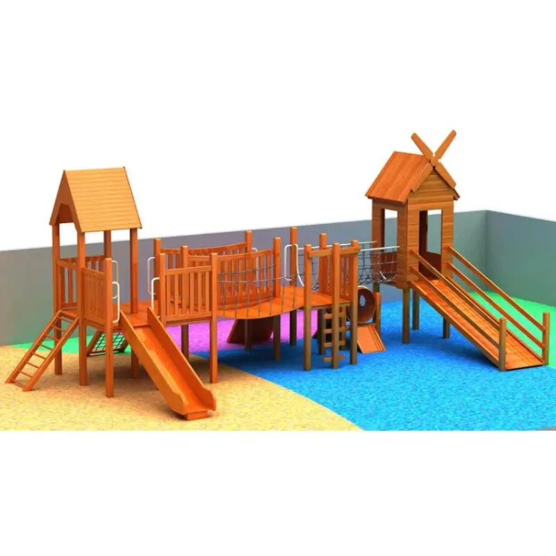 2026  Wood Playground Sets Kids Pe Slide for Kids Outdoor Toys Playground Equipment