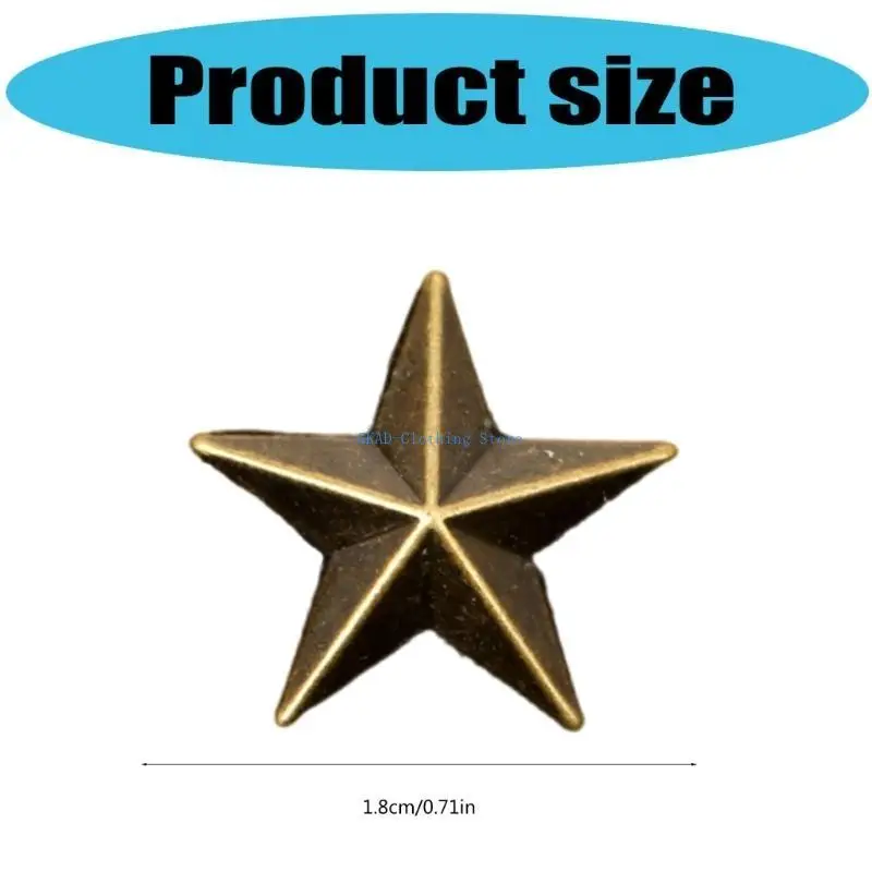 N0PE 12pcs Gold Tone Star Collar Pin Pentagrams Collar Pin Anchors Star Planet Pin for Party and Business Attires