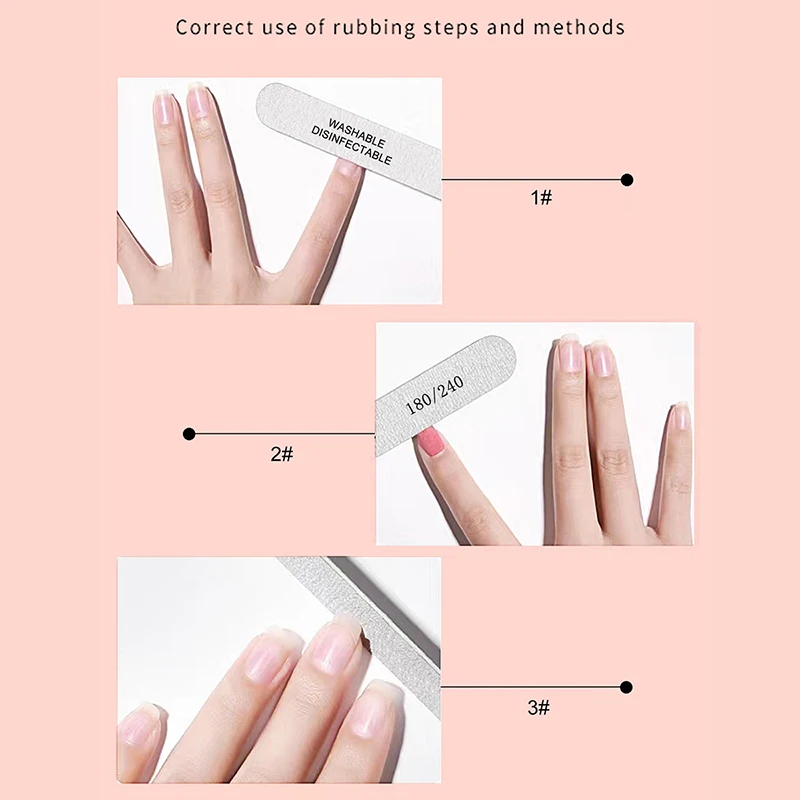 10/5 Pcs/Lot Grey Professional Nail File 180 240 Double Sided Sandpaper Filers For Manicure Sanding Nails Accessories and Tools