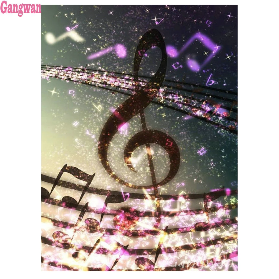 

5d diy diamond painting music Note icon full square round drill rhinestone 3d diamond embroidery rhinestone mosaic decoration