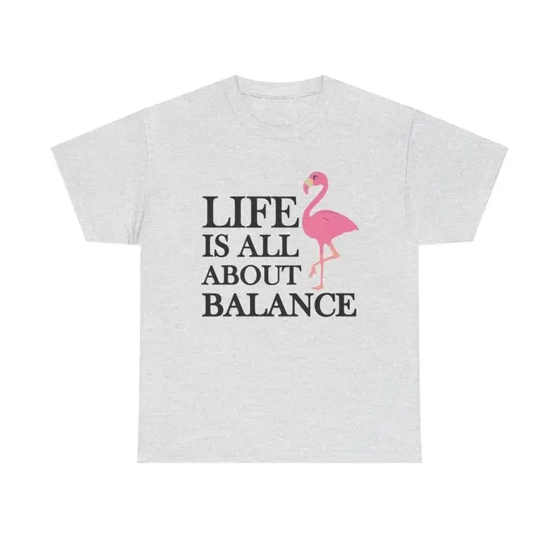 Life Is All About Balance T Shirt flamingo yoga meditation inspirational quote