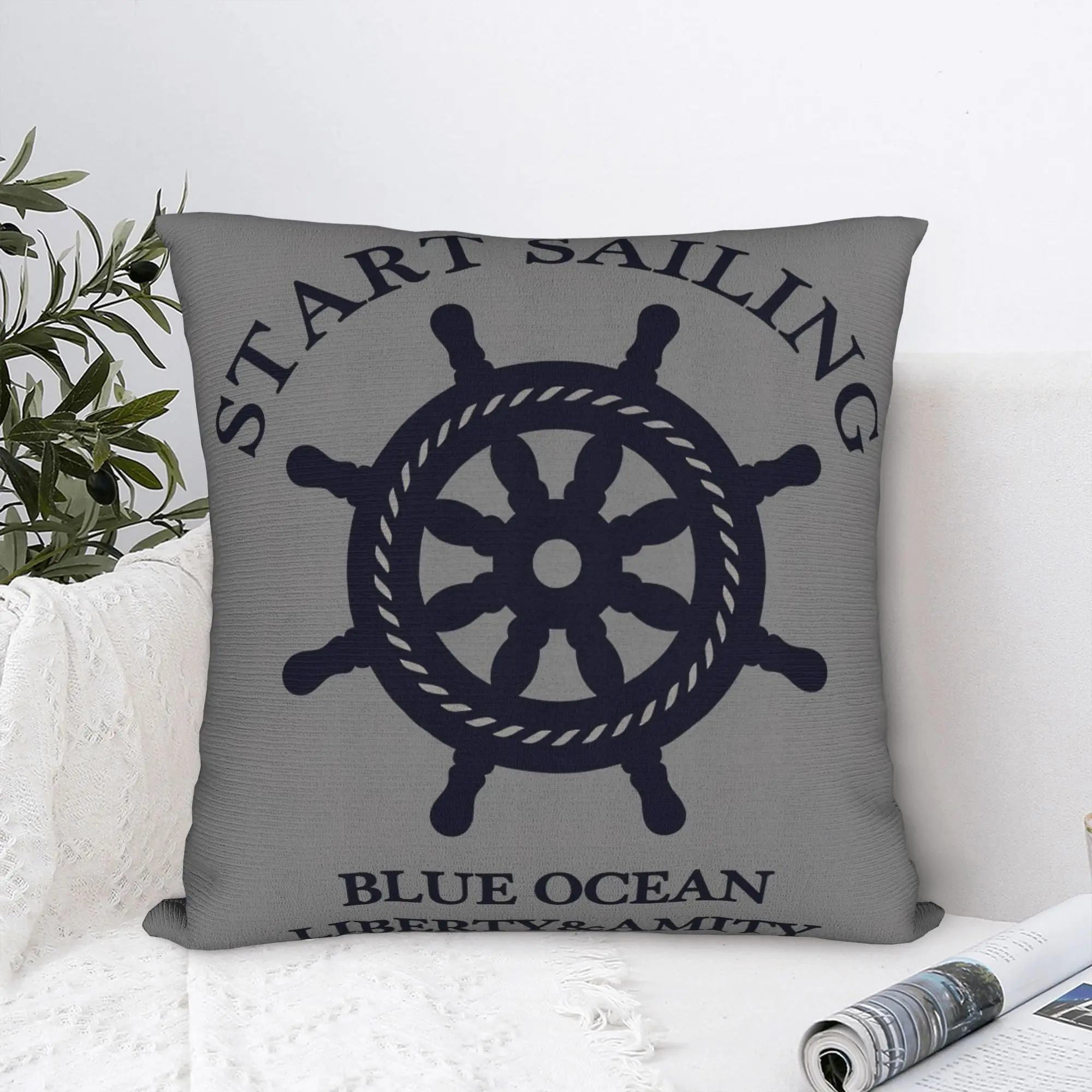 Nordic Dark Blue Nautical Collection Pillowcases  Fashion Pillow Case For Sofa Home Decor Soft Pillow Cover
