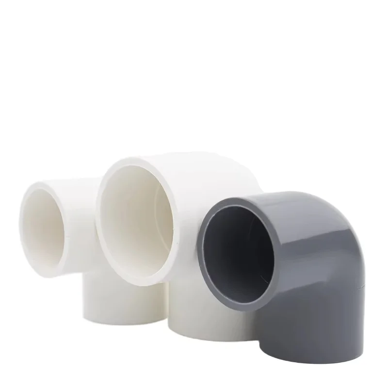 Right Angle Elbow Joint Fittings Wholesale PVC Water Supply Elbow Thickened Plastic Pipe Fittings White Gray Blue