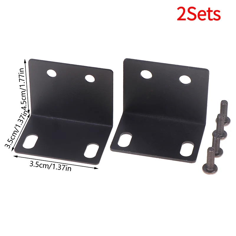 New 2Sets Metal 1U Rack Mount Ear Mounting Jointing With Screw Cap For Frame Box High Qulaity Wireless System Receiver Host.