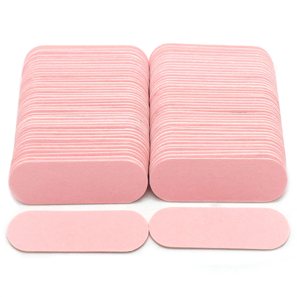 300/200/100pcs 6cm Pink Mini Wooden Nail File Disposable Double-sided180/240 Grit Pedicure Sanding Wood Nail Files Manicure Tool