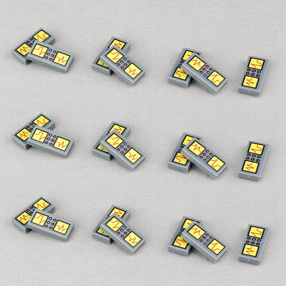 MOC 10PCS 3069 Printed Electronic Screen Pattern Building Blocks 3069pb Black And Red Board Bricks Assemble Particle Toy Gifts