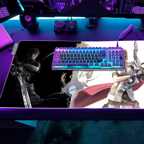 Gaming MousePad LED Final Table Fantasy Pads Backlit Rubber Desktop XXL RGB Desk 7 Mats Game Micro USB