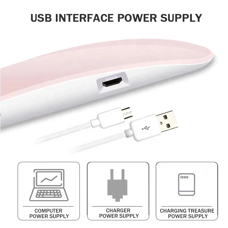 Lidan Nail Sunmini 6W LED-nageldroger Draagbare USB-kabel UV-uithardingslamp voor gelgebaseerde polijsten manicure / pedicure gelmachine 3 stuks