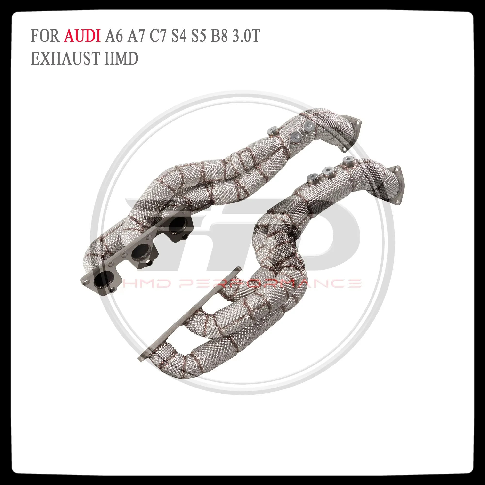 

HMD Exhaust System High Flow Performance Downpipe for Audi A6 A7 C7 S4 S5 B8 3.0T Version With Heat Shield Racing Pipe