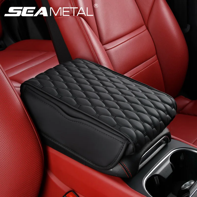 SEAMETAL Car Arm Rest Box Expander Cushion 5cm Thicken Luxury Center Console Box Protection Cover 3D Memory Foam Armrest Pad