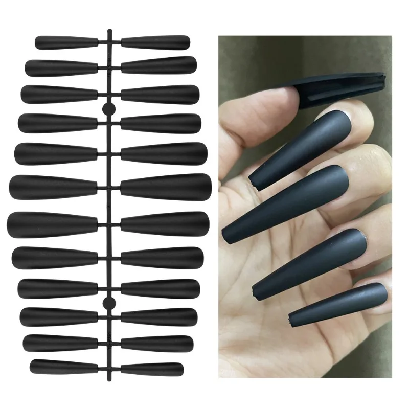 24pcs/set XXXL Extra Long False Nail Full Cover Super Long Ballerina Press on Acrylic Removable Nail Art Tip Nail Art Tools