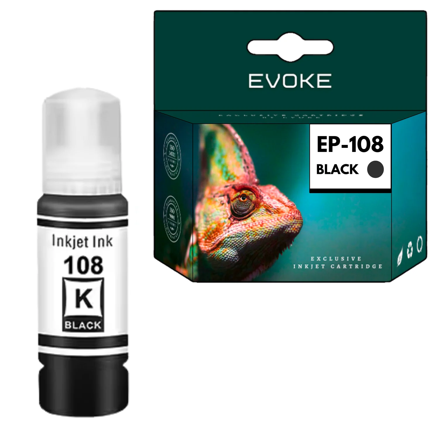 Evoke Compatibele Inkt voor Epson 108 C13T09C14A Zwart 3600 Pagina's Ecotank L8050 L18050