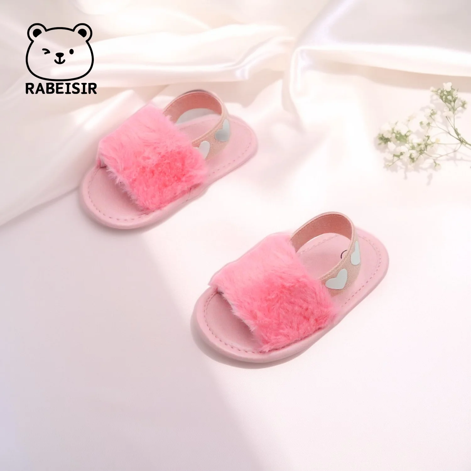 Baby girl winter breathable front shoes cute plush toddler shoes baby shoes
