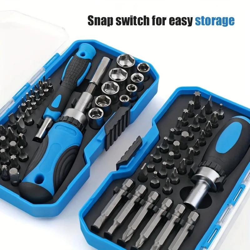 

44pcs High Carbon Steel Ratchet Screwdriver Bit & Socket Set - Versatile, Compact Tool Kit for DIY, Home, Garage, and Workshop