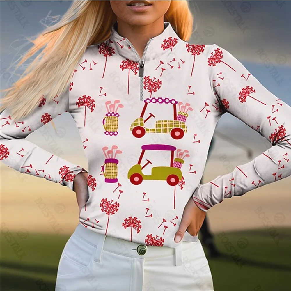 Golf jerseys ladies' sportswear in autumn and winter long-sleeved Polo shirts,quick-drying breathable shirts, golf polo clothes.