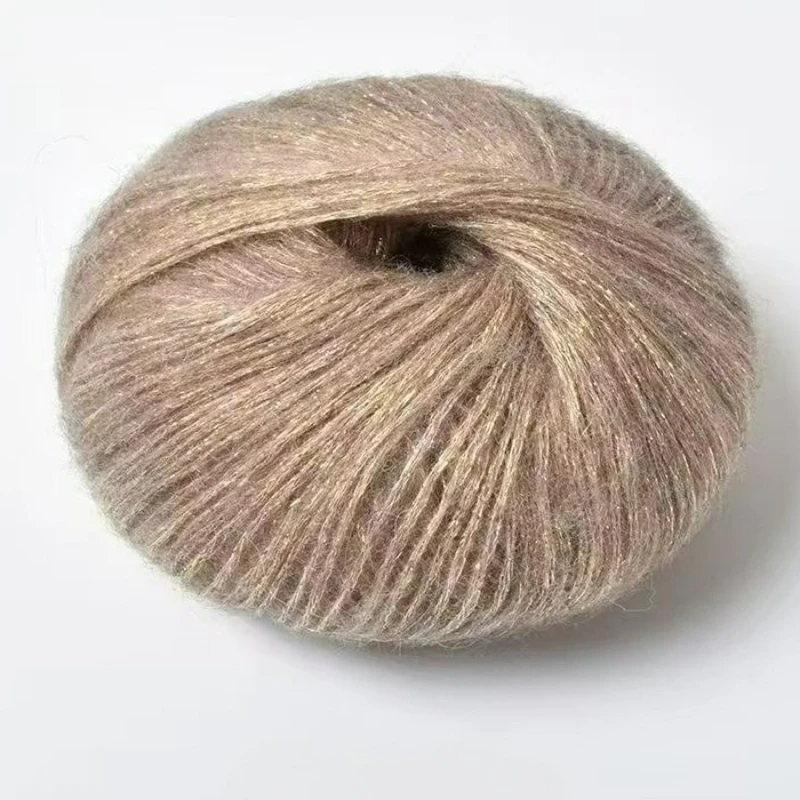 Golden Onion Mohair Thread, 20g Green Tears Silk Mohair Spray Yarn Hand Knitted Shiny Silk Glitter Medium Coarse Wool Dump